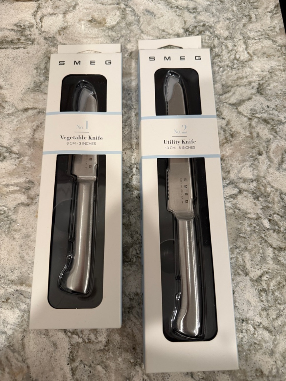 SMEG Stainless Steel Utility & Vegetable Knife Set - Silver